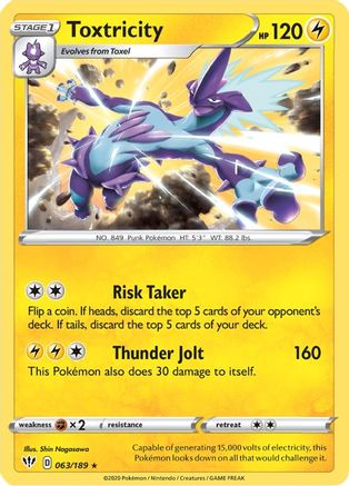 Toxtricity - 063/189 - Reverse Holo Rare - Darkness Ablaze - Pokemon - NM/M