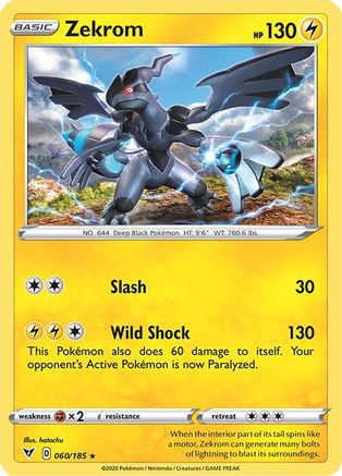 Zekrom - 060/185 - Holo Rare - Vivid Voltage - Pokemon - NM/M