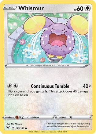 Whismur 135/185/185 - Reverse Holofoil SWSH04 Vivid Voltage - Common