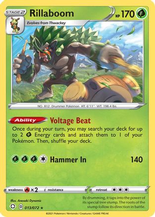 Rillaboom - 013/072 - Holo Rare - Shining Fates - Pokemon - NM/M