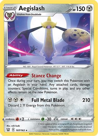 Aegislash - 107/163 - Holo Rare - Battle Styles - Pokemon - NM/M