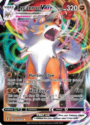 Lycanroc VMAX - 092/203 - VMAX - Evolving Skies - Pokemon - NM/M