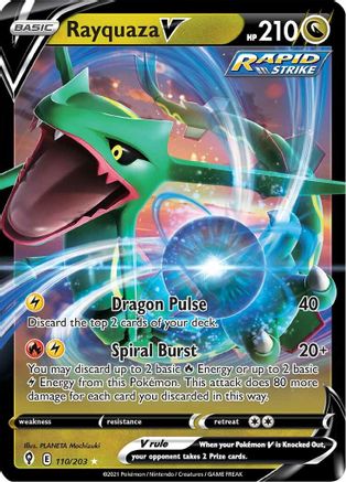 Rayquaza V - 110/203 - V - Evolving Skies - Pokemon - NM/M