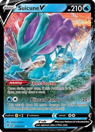 Suicune V - 031/203 - V - Evolving Skies - Pokemon - NM/M