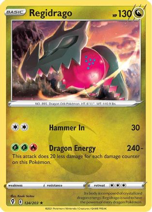 Regidrago - 124/203 - Holo Rare - Evolving Skies - Pokemon - NM/M