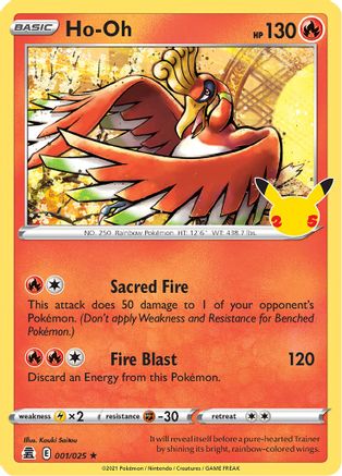 Ho-Oh 001/025/25 - Holofoil Celebrations - Holo Rare