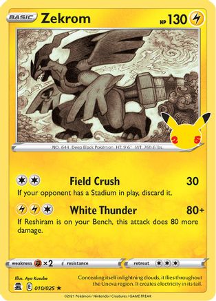 Zekrom 010/025/25 - Holofoil Celebrations - Holo Rare