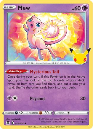 Mew 011/025/25 - Holofoil Celebrations - Holo Rare