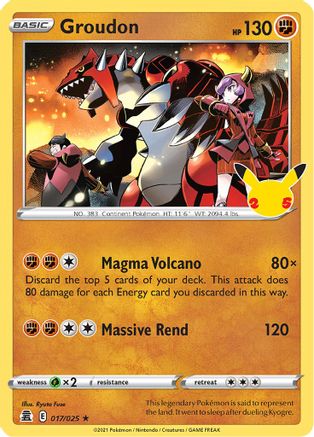 Groudon 017/025/25 - Holofoil Celebrations - Holo Rare