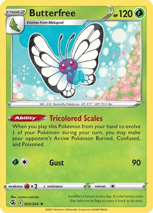 Butterfree - 003/264 - Holo Rare - Fusion Strike - Pokemon - NM/M