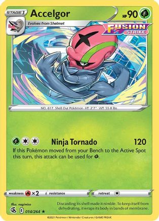 Accelgor - 014/264 - Reverse Holo Rare - Fusion Strike - Pokemon - NM/M