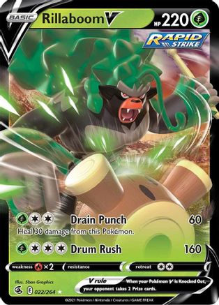 Rillaboom V - 022/264 - V - Fusion Strike - Pokemon - NM/M