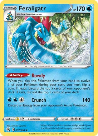 Feraligatr - 057/264 - Holo Rare - Fusion Strike - Pokemon - NM/M