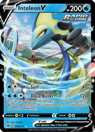 Inteleon V - 078/264 - V - Fusion Strike - Pokemon - NM/M