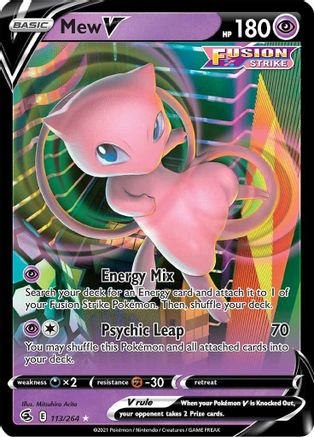 Mew V - 113/264 - V - Fusion Strike - Pokemon - NM/M