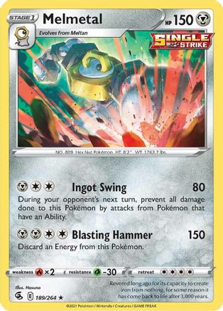 Melmetal - 189/264 - Holo Rare - Fusion Strike - Pokemon - NM/M