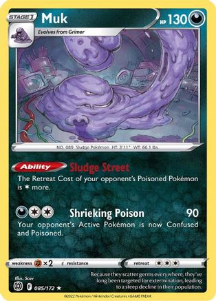 Muk - 085/172 - Rare - Brilliant Stars - Pokemon - NM/M
