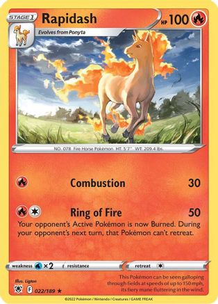 Rapidash - 022/189 - Reverse Holo Rare - Astral Radiance - Pokemon - NM/M