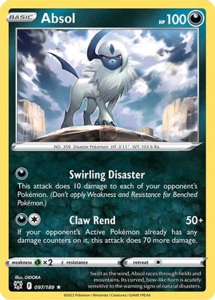 Absol - 097/189 - Reverse Holo Rare - Astral Radiance - Pokemon - NM/M