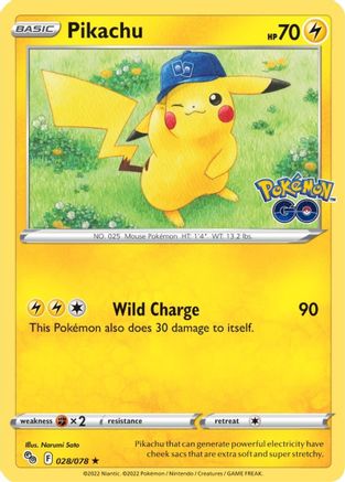 Pikachu - 028/078 - Holo Rare - Pokémon GO - Pokemon - NM/M