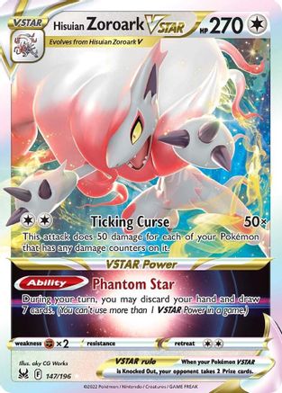 Hisuian Zoroark VSTAR - 147/196 - VSTAR - Lost Origin - Pokemon - NM/M