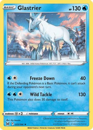 Glastrier - 051/196 - Holo Rare - Lost Origin - Pokemon - NM/M