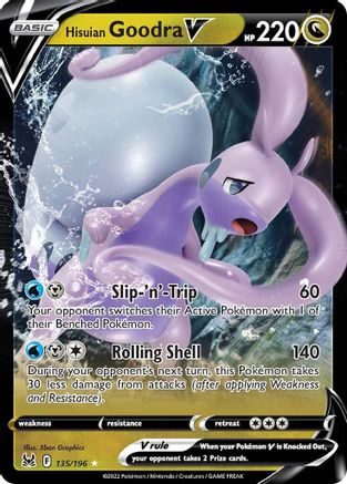 Hisuian Goodra V - 135/196 - V - Lost Origin - Pokemon - NM/M