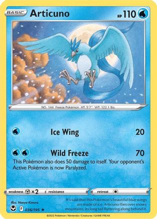 Articuno - 036/195 - Holo Rare - Silver Tempest - Pokemon - NM/M