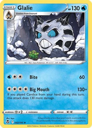 Glalie 042/195/195 SWSH12 Silver Tempest - Uncommon