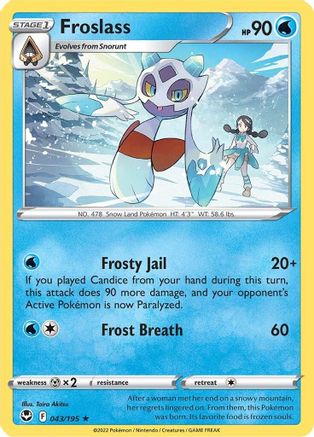 Froslass - 043/195 - Rare - Silver Tempest - Pokemon - NM/M