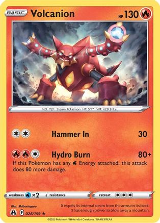 Volcanion - 026/159 - Holo Rare - Crown Zenith - Pokemon - NM/M