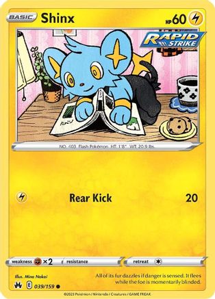 Shinx - 039/159 - Common - Crown Zenith - Pokemon - NM/M