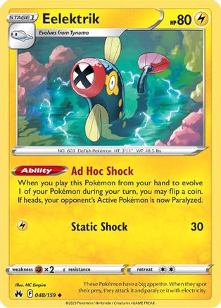 Eelektrik - 048/159 - Uncommon - Crown Zenith - Pokemon - NM/M