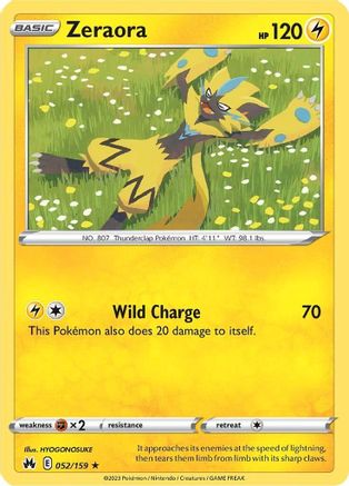 Zeraora - 052/159 - Rare - Crown Zenith - Pokemon - NM/M