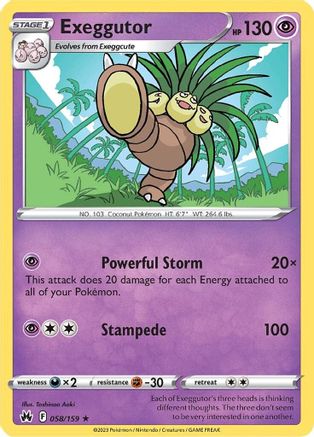 Exeggutor - 058/159 - Rare - Crown Zenith - Pokemon - NM/M