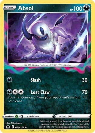 Absol - 076/159 - Holo Rare - Crown Zenith - Pokemon - NM/M