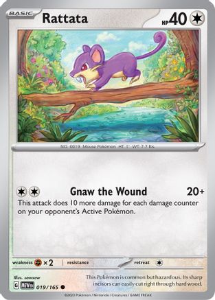 Rattata - 019/165 - Reverse Holo Common - Scarlet & Violet 151 - Pokemon - NM/M