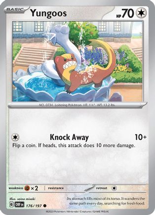 Yungoos - 176/197 - Reverse Holo Common - Obsidian Flames - Pokemon - NM/M