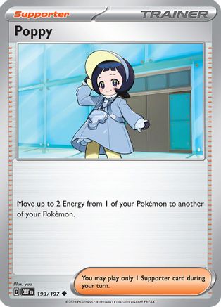 Poppy - 193/197 - Uncommon - Obsidian Flames - Pokemon - NM/M