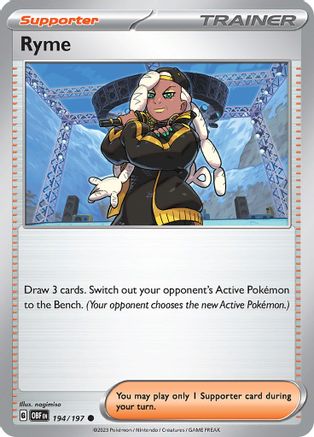 Ryme - 194/197 - Common - Obsidian Flames - Pokemon - NM/M