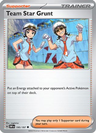 Team Star Grunt - 195/197 - Uncommon - Obsidian Flames - Pokemon - NM/M