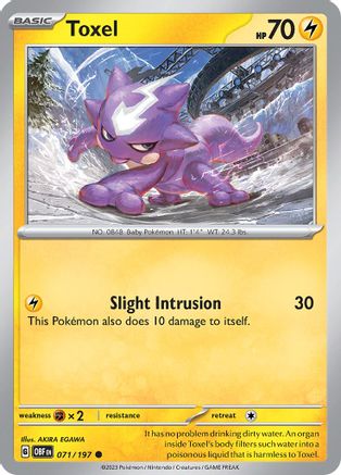 Toxel - 071/197 - Reverse Holo Common - Obsidian Flames - Pokemon - NM/M