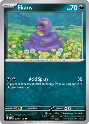 Ekans - 023/165 - Reverse Holo Common - Scarlet & Violet 151 - Pokemon - NM/M