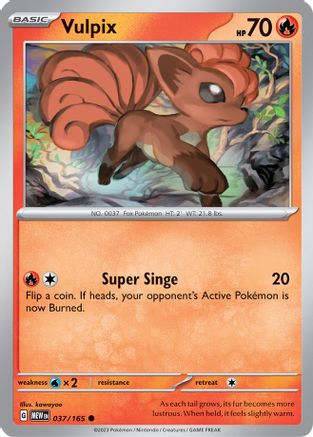 Vulpix - 037/165 - Reverse Holo Common - Scarlet & Violet 151 - Pokemon - NM/M