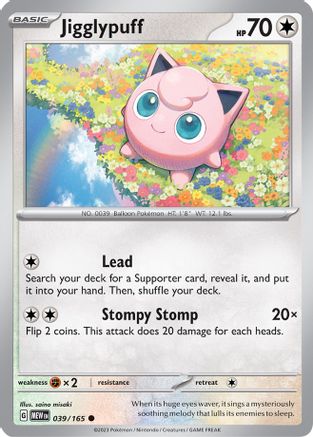 Jigglypuff - 039/165 - Reverse Holo Common - Scarlet & Violet 151 - Pokemon - NM/M