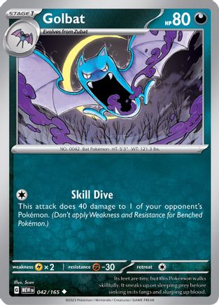 Golbat - 042/165 - Reverse Holo Uncommon - Scarlet & Violet 151 - Pokemon - NM/M