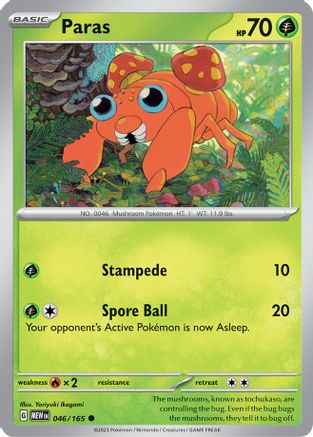 Paras - 046/165 - Reverse Holo Common - Scarlet & Violet 151 - Pokemon - NM/M