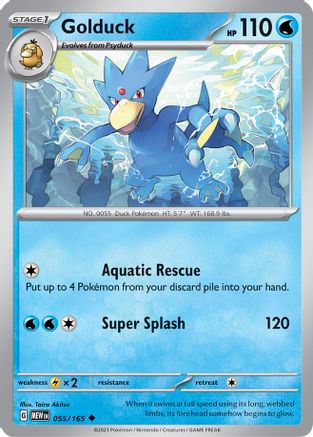 Golduck - 055/165 - Reverse Holo Uncommon - Scarlet & Violet 151 - Pokemon - NM/M
