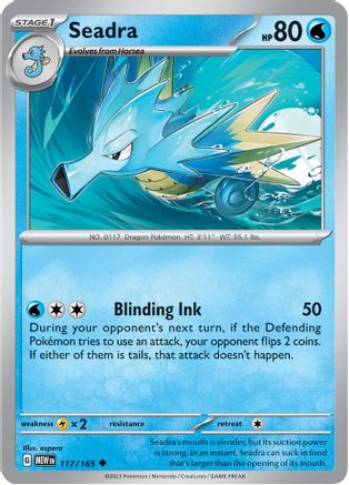 Seadra - 117/165 - Reverse Holo Uncommon - Scarlet & Violet 151 - Pokemon - NM/M