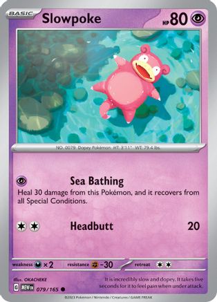 Slowpoke - 079/165 - Reverse Holo Common - Scarlet & Violet 151 - Pokemon - NM/M